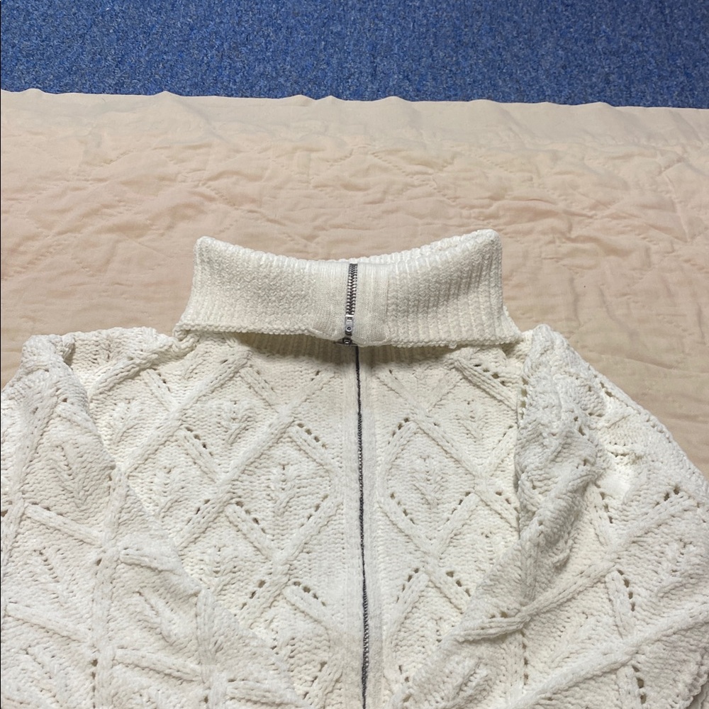 Crave Fame Cream Zip-Up Cardigan - Picture 15 of 16